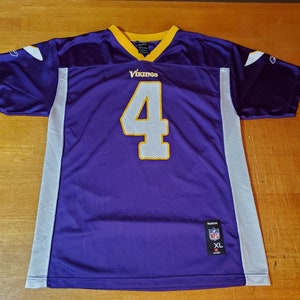 Official Minnesota Vikings #4 Brett Favre NFL Jersey Mens Sz L 50 Black  Reebok