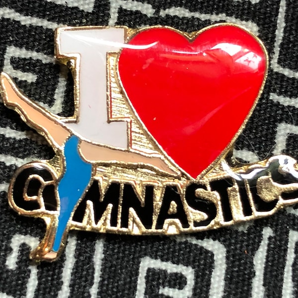 I Love Gymnastics Enamel Pin - Gymnastics Pin - Tumbler - Floor - Beam - Bars - Vault - Girl Sports - Flips - Cartwheel - Back Spring