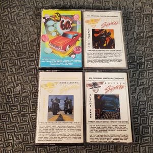60s Rock Cassette Tape (Set of 4 ) Various Artists Compilation Hits - Hippie Music - Psych Rock - Soft Rock