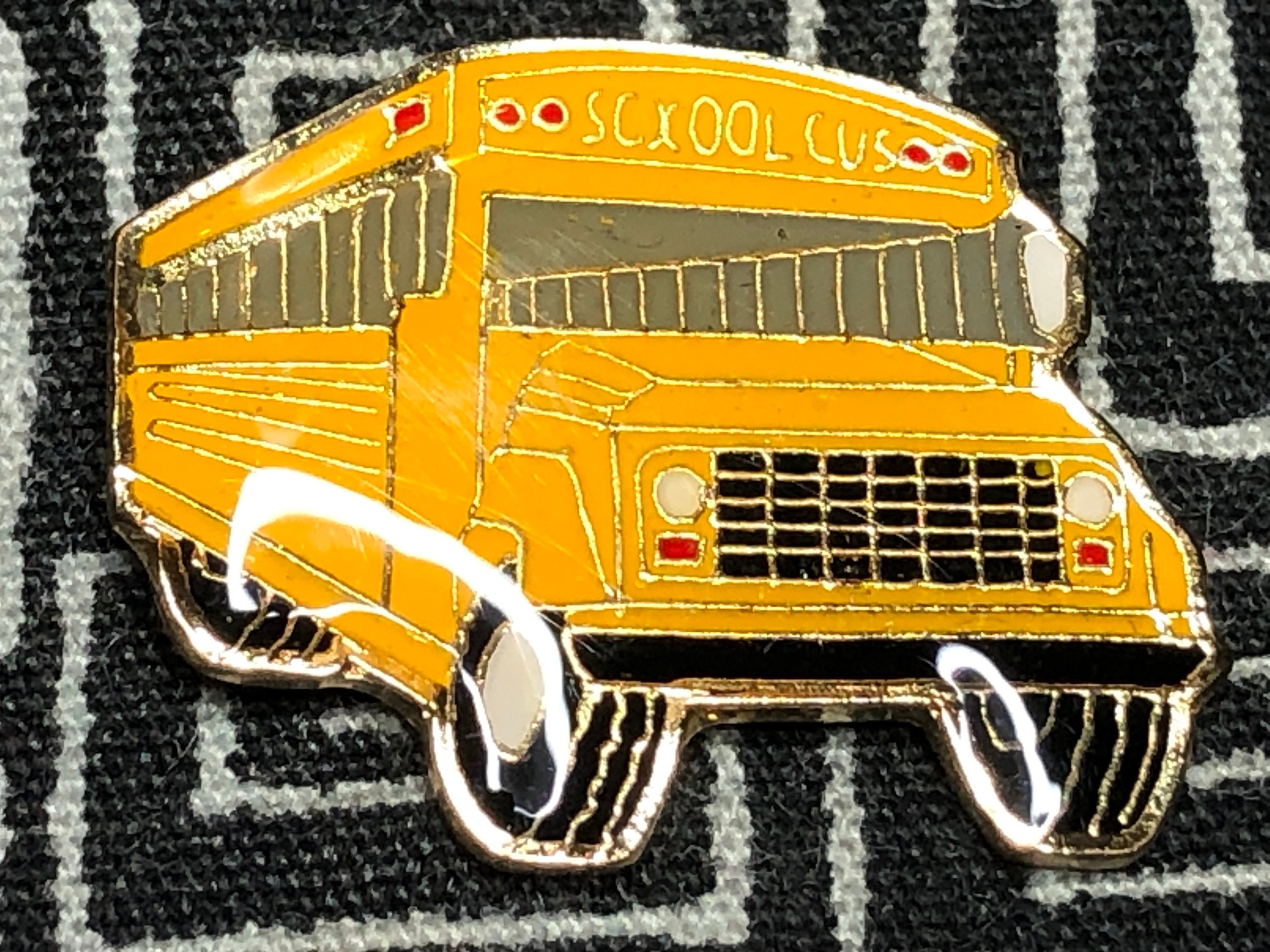 School Bus Shaped Enamel Pin - Bus Pin - School Transportation - High ...