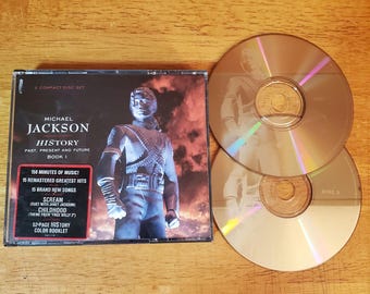 Michael Jackson HISTORY  2 disc Set - Greatest Hits - Billie Jean - Bad - Thriller - Scream - Gold Discs - Original Hype Sticker