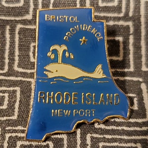 Rhode Island Enamel Pin - State Shaped - Providence - Whale - Whaling - Newport - Bristol - Fishing - Deep Sea Fishing - out East - Eastern