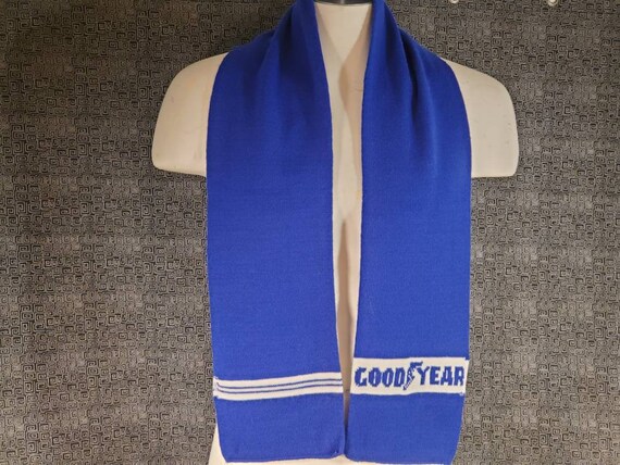 GOODYEAR Racing Tires Winter Scarf - Blue and Whi… - image 1