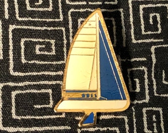 Sailboat Enamel Pin - Sailing pin - Boating pin - Sail pin - Sailboat pin - Sailor pin - Navy - Watercraft pin - Boat pin - Sails - Wind