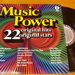 Music Power Vinyl Record - Play Tested LP Album - Various Artists - Vg+ - Original 1974 - K-Tel Records - Pop Rock and Soul