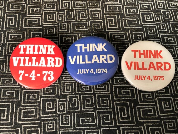 THINK VILLARD Pin Back Buttons - Set of 9 - 1973 … - image 3