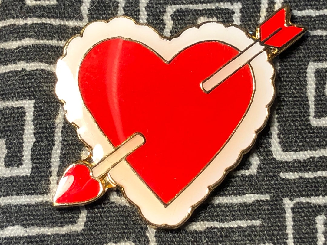 Heart With Arrow Enamel Pin - Love Pin - Lover Pin - Heart Pin - Love ...