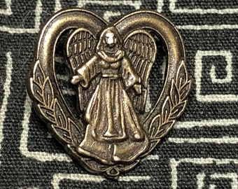 Guardian Angel Pin - Faith - Hope - D and D marketing - heart shaped pin - Angel Wings - Angel pin - wreath heart - Love - Protect