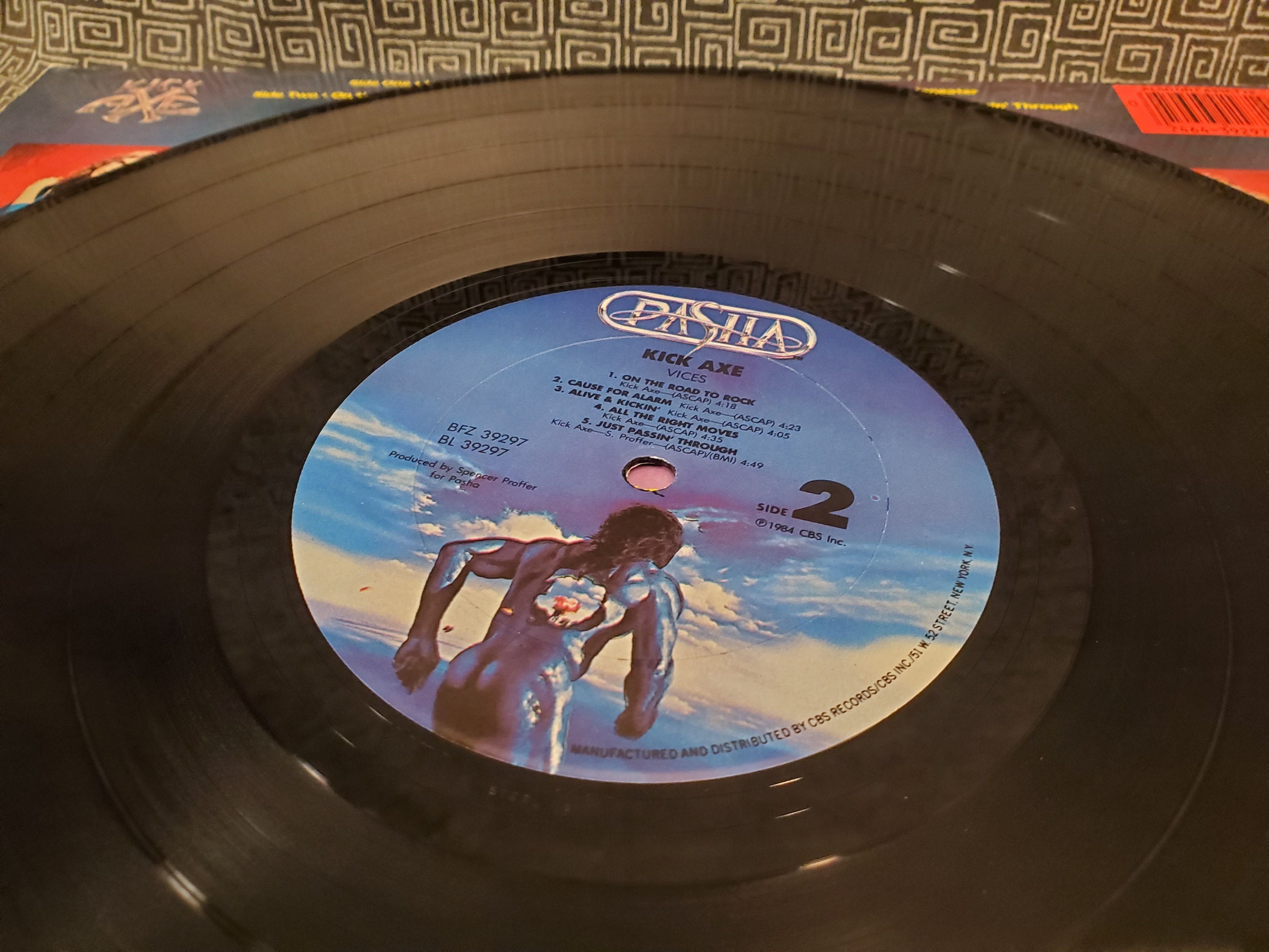 Kick Axe Vinyl LP - Vices - Play Tested Record - Canadian Glam