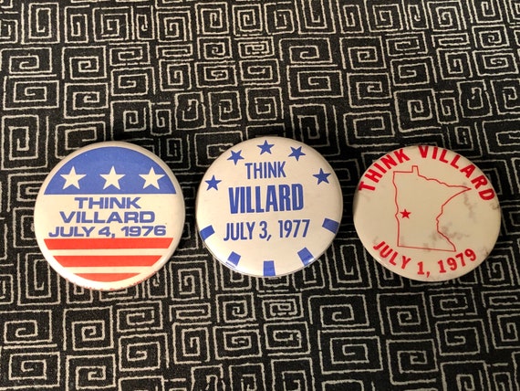 THINK VILLARD Pin Back Buttons - Set of 9 - 1973 … - image 4