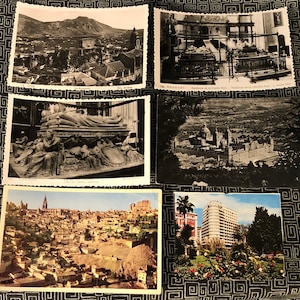 Spain Early 1900&#39;s Postcards - Set of 5 - Madrid - Granada - Loja - La Alcazada - Capilla Real Sepulcros - EL Escorial - Toledo - Malaga