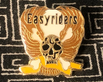 EASYRIDERS Enamel Pin - Skull -Crossbones - Eagle Wings - Sturgis - Harley Davidson - Motorcycle pin - Biker pin - HOG pin - Motorbike pin