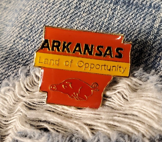 ARKANSAS State Shaped Enamel Pin - Razorback - La… - image 4