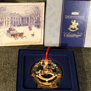 2003 The White House Historical Association Christmas Ornament - Collectible - Boy on rocking horse - Rocking Horse moves side to side