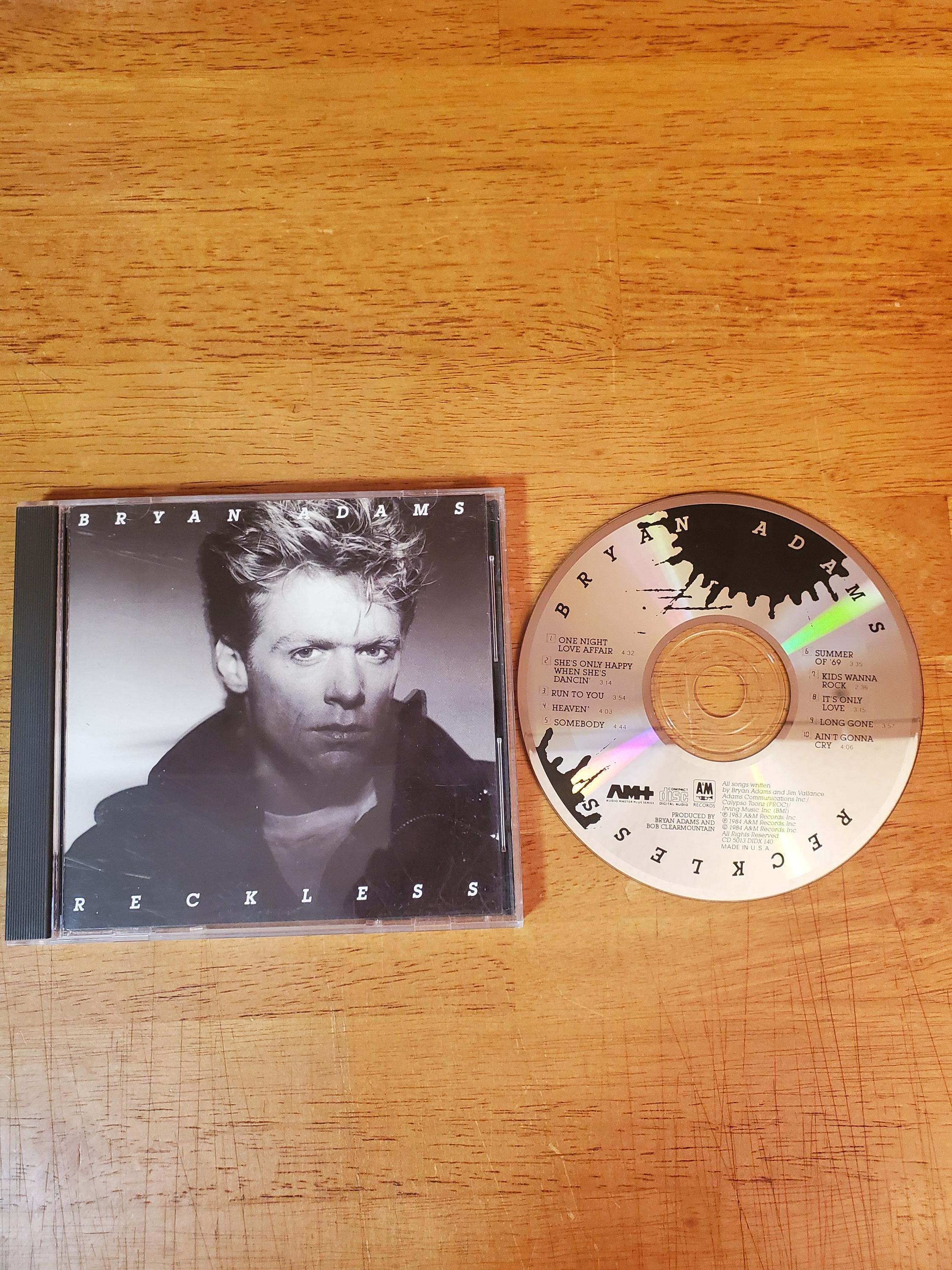 Bryan Adams CD - Reckless - Run to You - Heaven - Summer of 69 - Etsy