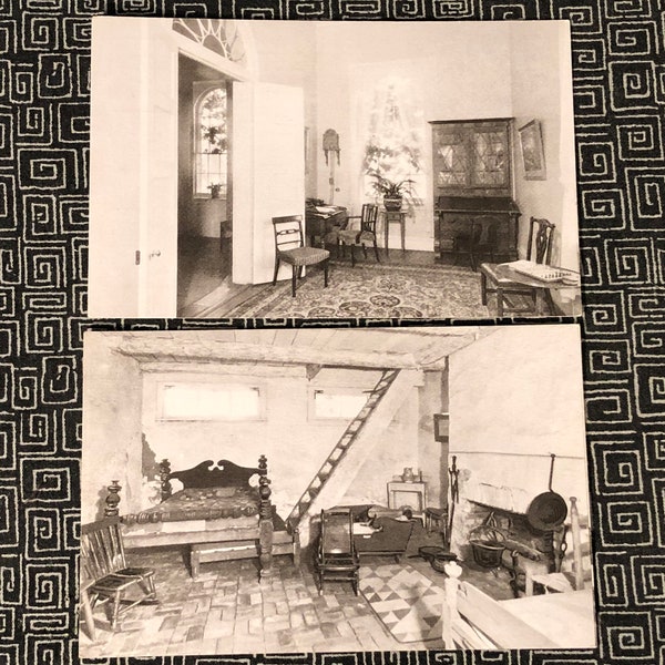 General Lee Mansion 1900s Postcards - Set of 2 - Gen Lee's Office and Study - Lee Mansion - Arlington National Cemetery - Slave Quarters