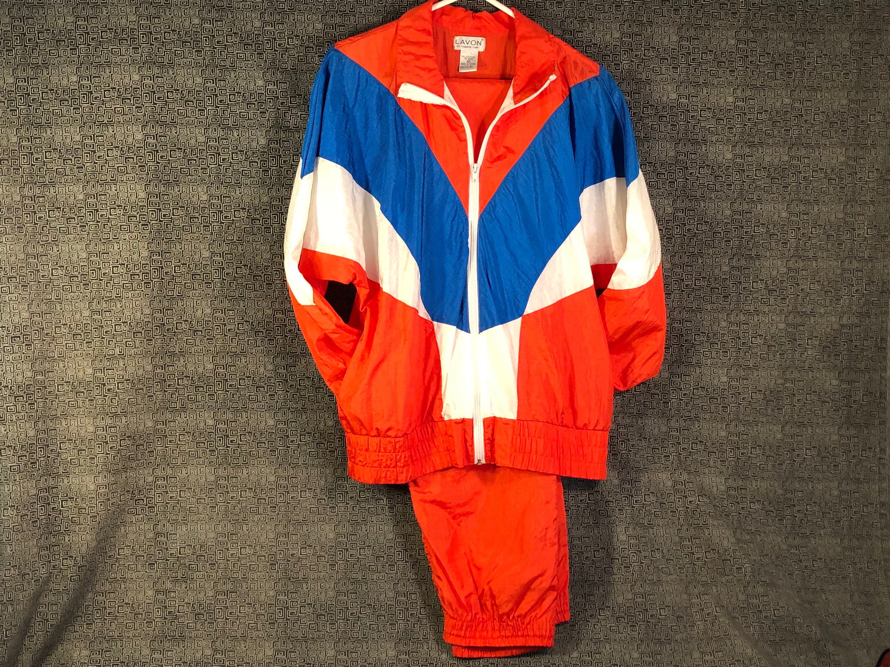 Windbreaker red shop white blue
