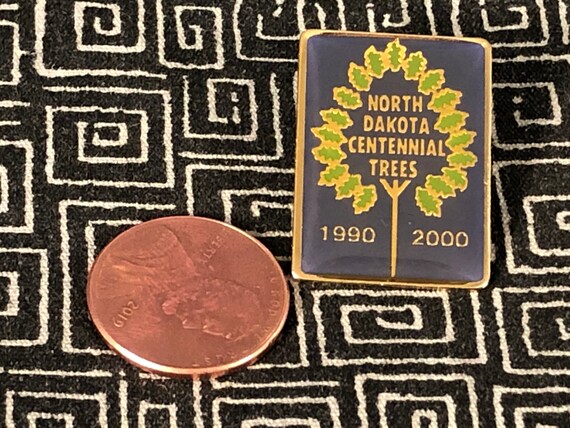 NORTH DAKOTA Centennial Trees 1990-2000 Metal Pin… - image 2