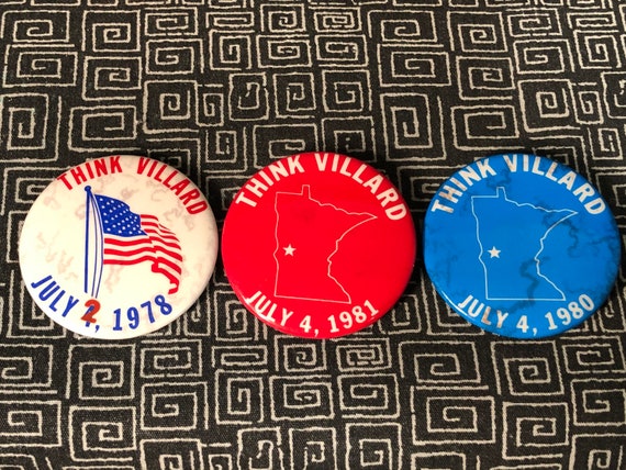 THINK VILLARD Pin Back Buttons - Set of 9 - 1973 … - image 5