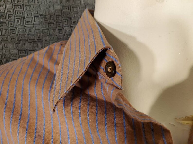 Union 76 Gas Station Attendant Crew Shirt Button Up With Patch on Back Perry Ellis Long Sleeve