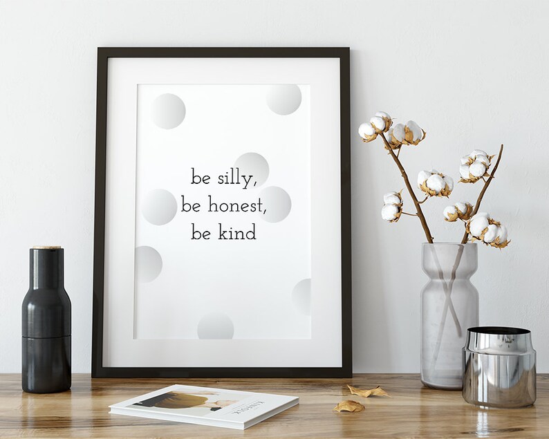 PRINTABLE wall art, Black and white typography printable, Inspirational home decor, Cute minimalist dorm poster, Modern play room quote image 3