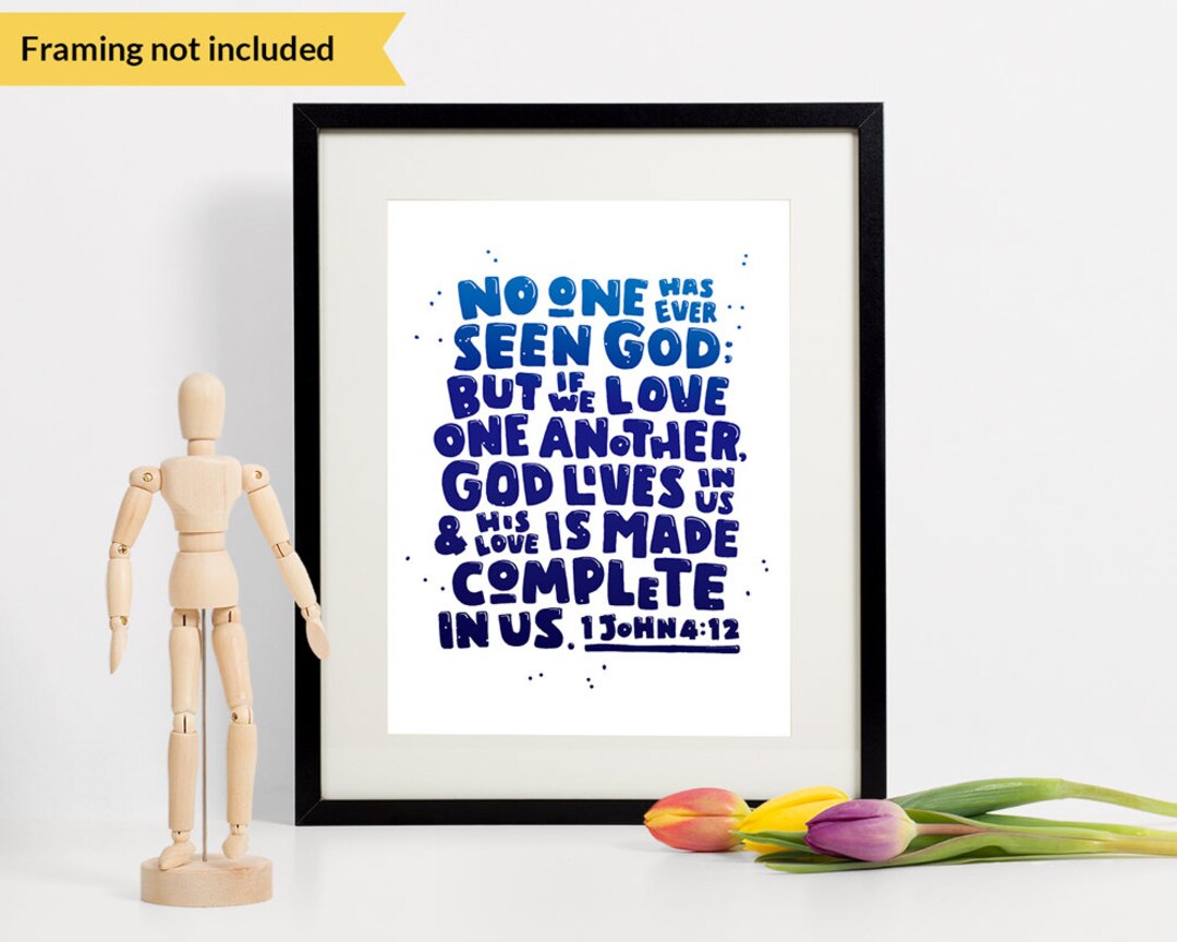 PRINTABLE 1 John 4:12 God is Love, Bible Verse Wall Art, Scripture ...