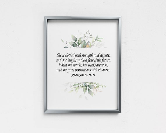 Bible Verses For Mother In Law Printable Proverbs 31 25-26 Mother's Day Bible Verse | Etsy Australia