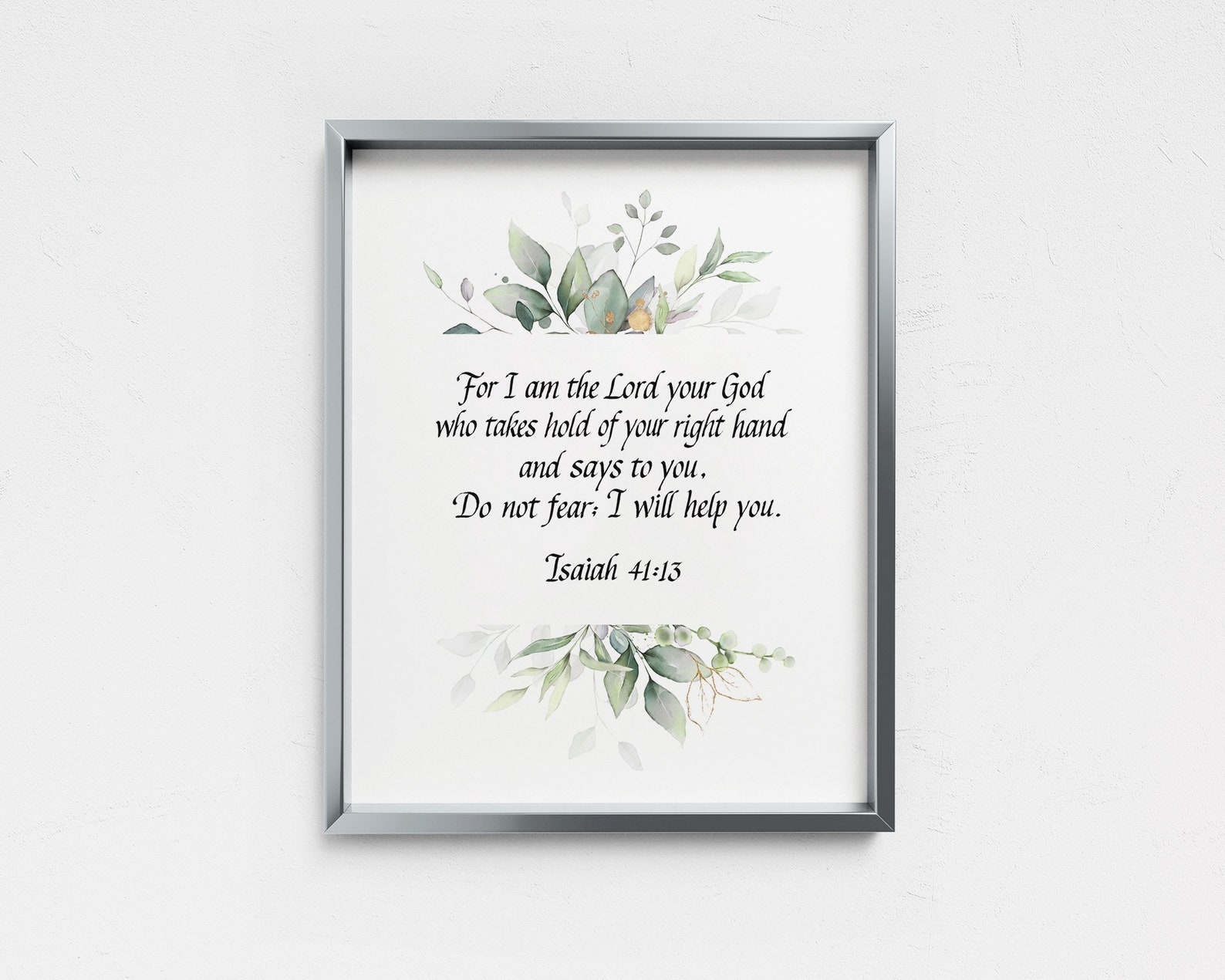 PRINTABLE Isaiah 41 13, Do Not Fear, Don't Be Afraid, Christian Wall ...