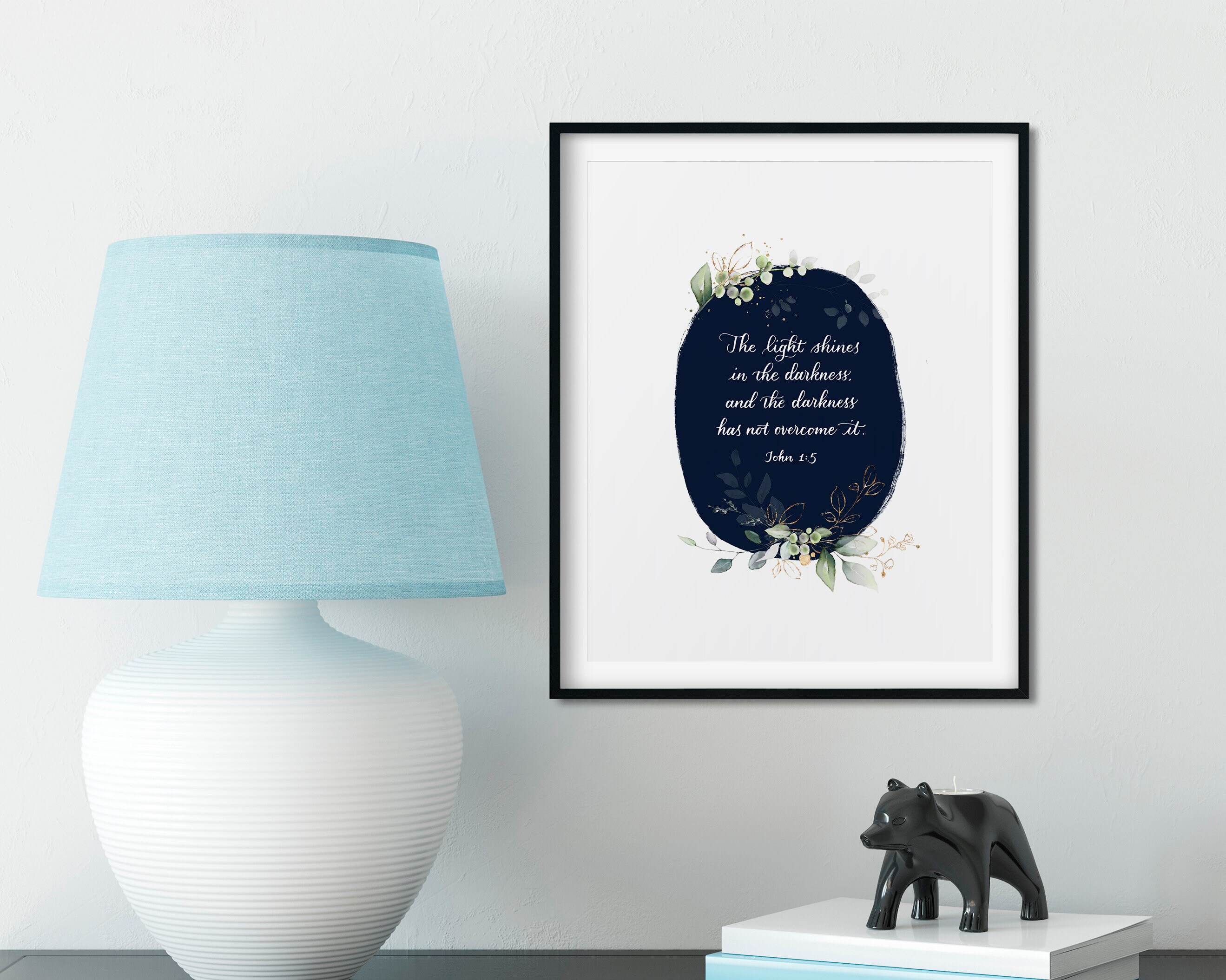 John 1 5, Christian Wall Art, the Light Shines in the Darkness and the ...