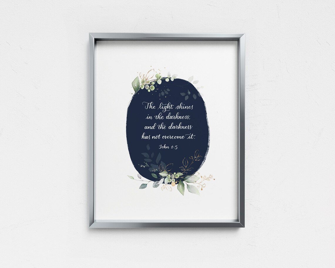 John 1 5, Christian Wall Art, the Light Shines in the Darkness and the ...