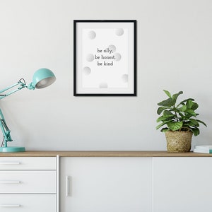 PRINTABLE wall art, Black and white typography printable, Inspirational home decor, Cute minimalist dorm poster, Modern play room quote image 4