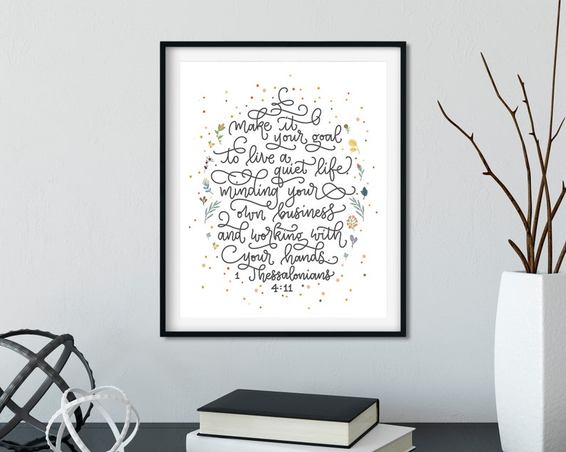 PRINTABLE Bible Verse Scripture Wall Art, 1 Thessalonians 4 11 ...