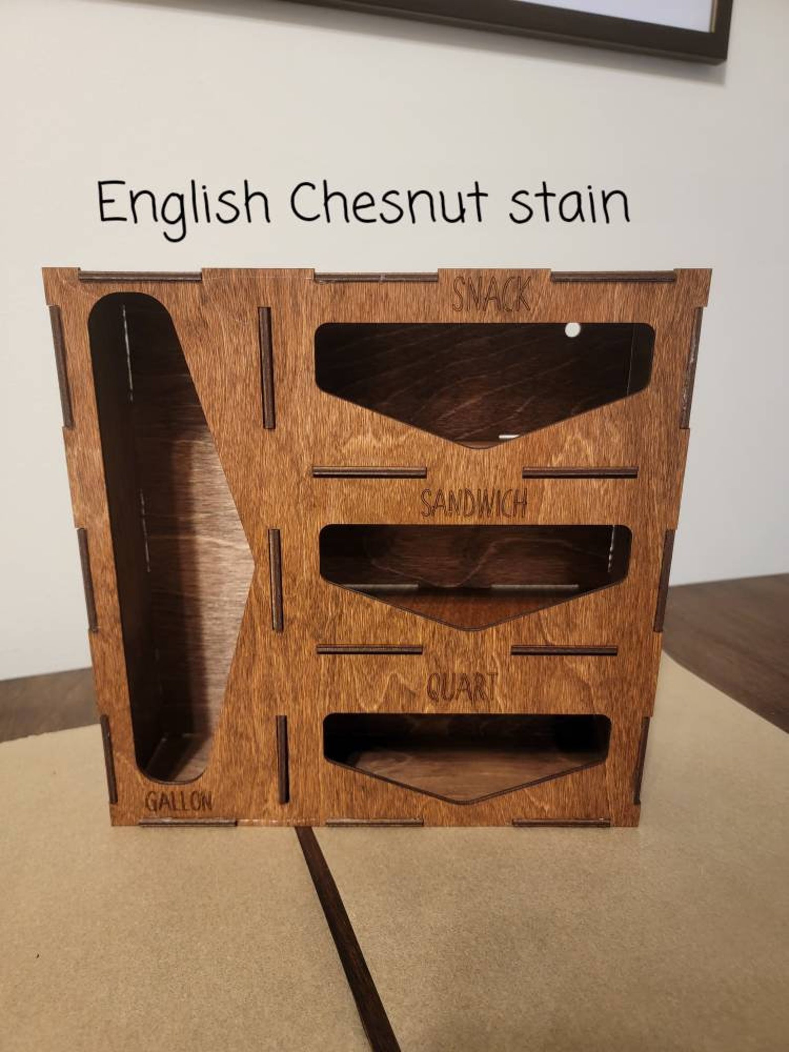 Laser Cut Wood ziplock Storage Bag Holder / Storage Bag Etsy