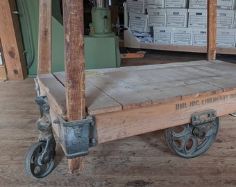 Genuine All Original Lineberry Factory Furniture Railroad Cart