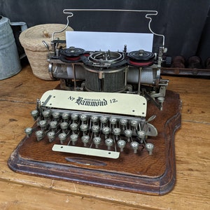 Antique Hammond Typewriter  with Wooden Case 1905 Model 12