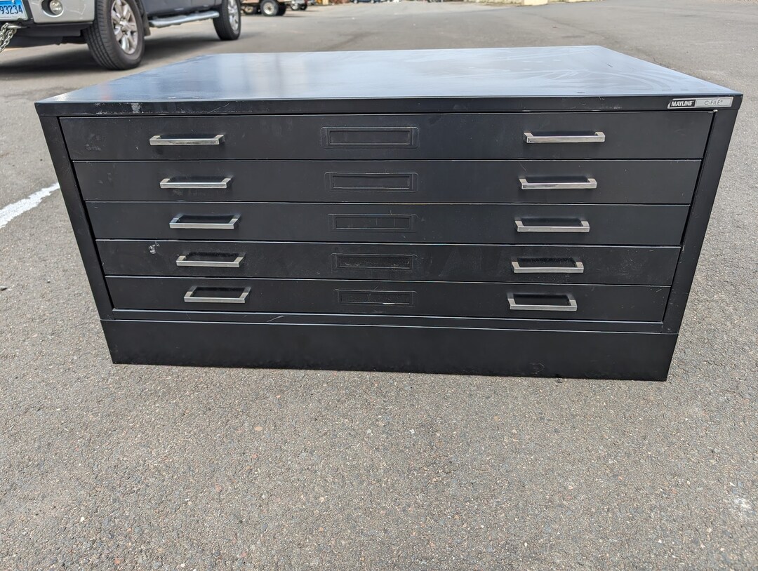 Mayline Flat File 5 Drawer Size 36x24 Black Etsy