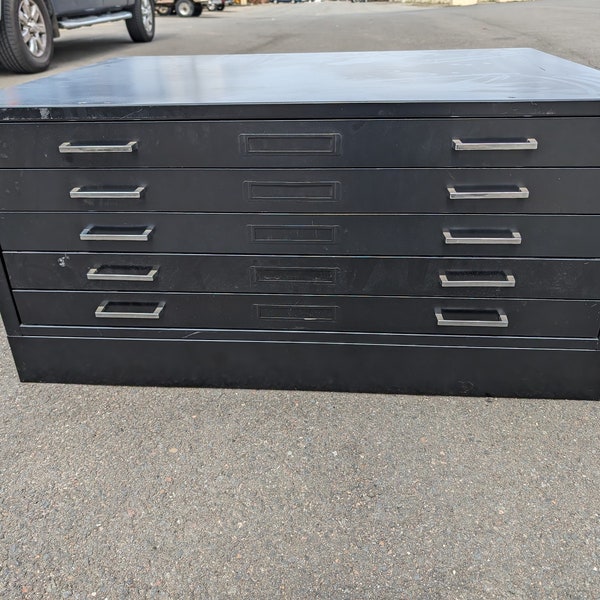 Mayline Flat File Cabinet 5 Drawer Size  36x24 Black