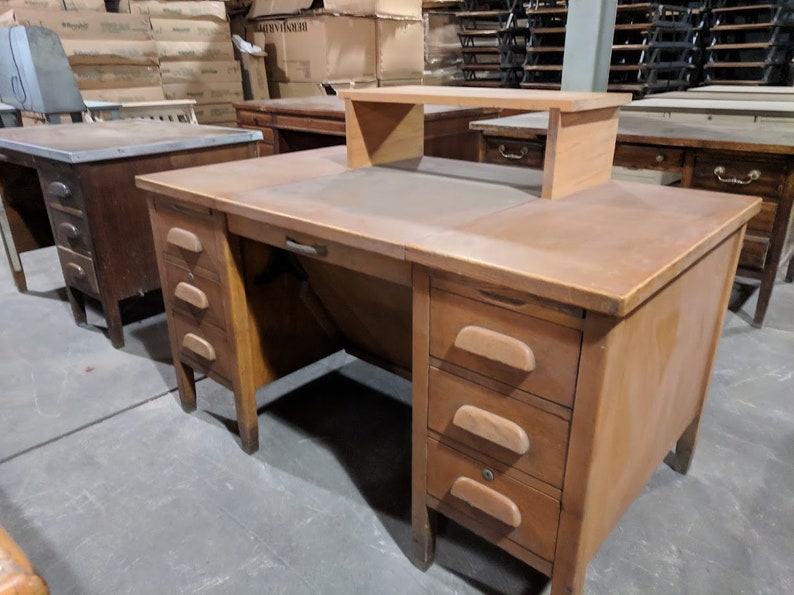 Vintage Secretary Typewriter Flip Desk Etsy