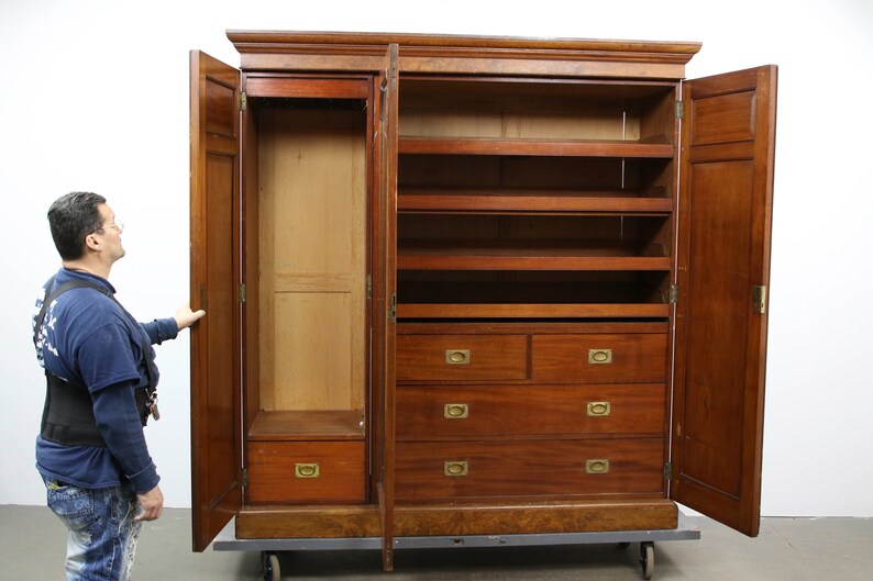 Antique English Gentleman's Wardrobe Armoire Closet Etsy UK