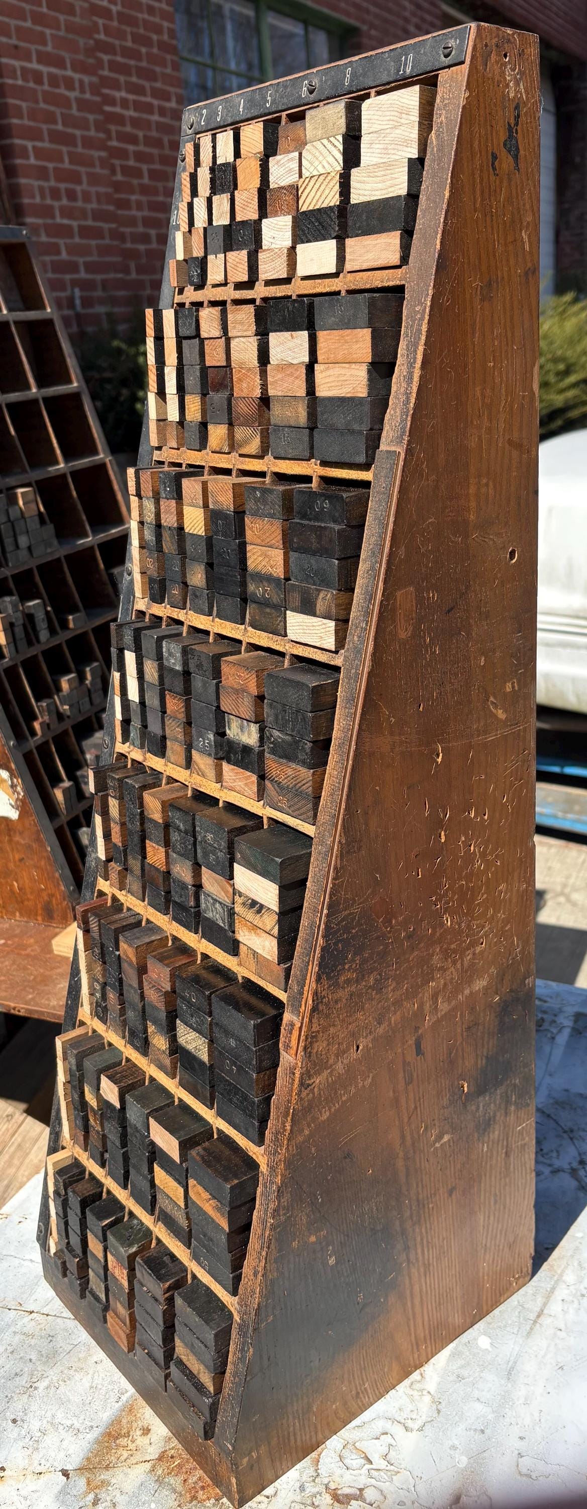 Antique Hamilton Letterpress Furniture Case Large Full of