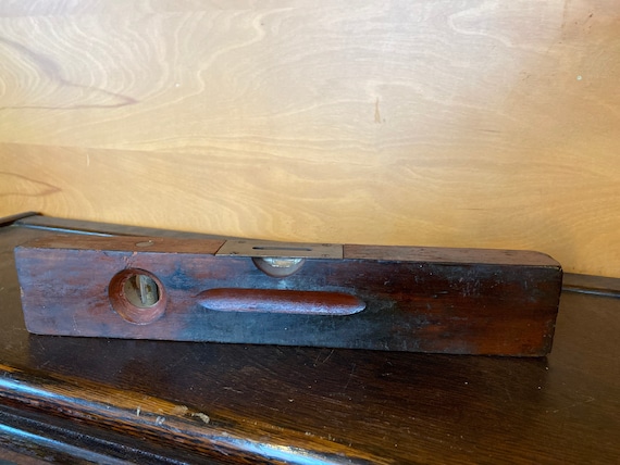 Antique Stanley Wooden Level  14" Dual Vial 1B