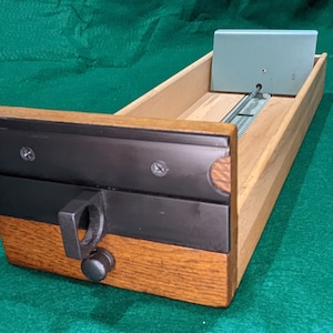 Vintage Bibliothek Karte Katalog Schublade Eiche mit Ölgerieben Gesicht Alle Holz box