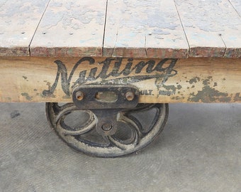 Geninue Original Nutting Factory Cart, Coffee Table, Railroad, Furniture , Garden