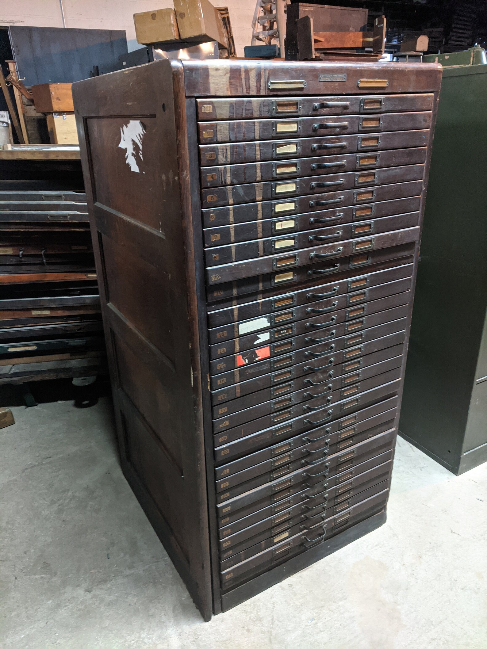 Rare Antique Yawman & Erbe 31 Drawer Flat File Wood Type Etsy