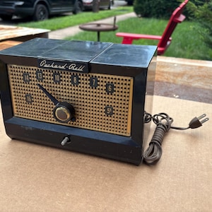 Vintage 1955 Packard-Bell Tube Radio Model 5R1 Black Mid Century Decor Parts Restoration