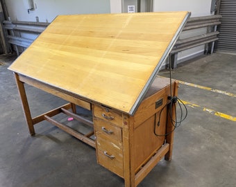 Vintage Drafting Table in Cerused Oak – Avery & Dash Collections