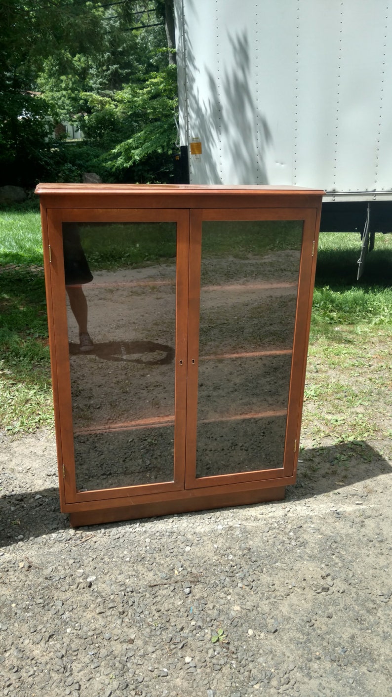 Barrister Bookcase Wooden Display Cabinet Cherry Image 0