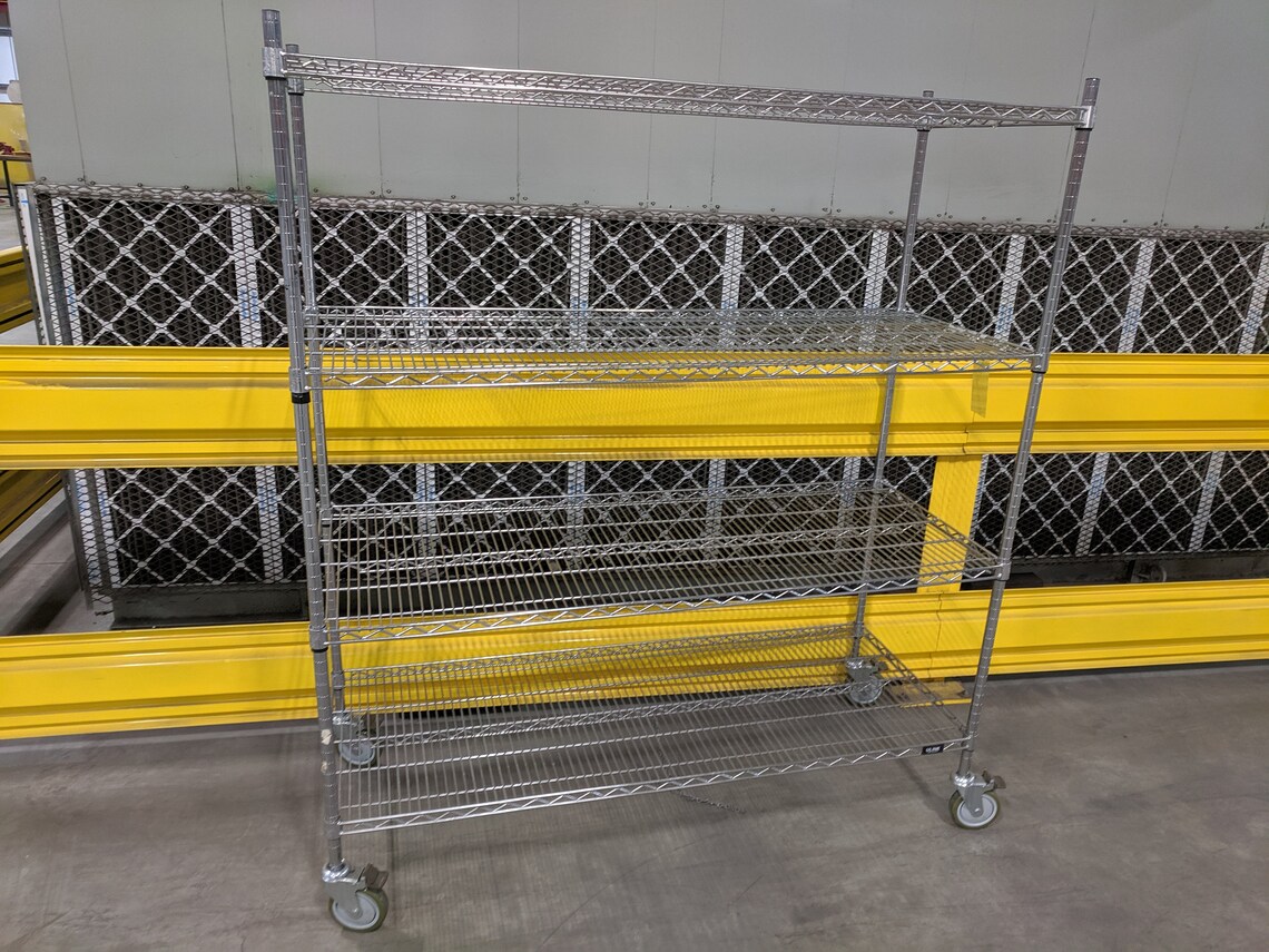Chrome Metro Wire Shelving Mobile Storage Industrial 1000 Lb Etsy