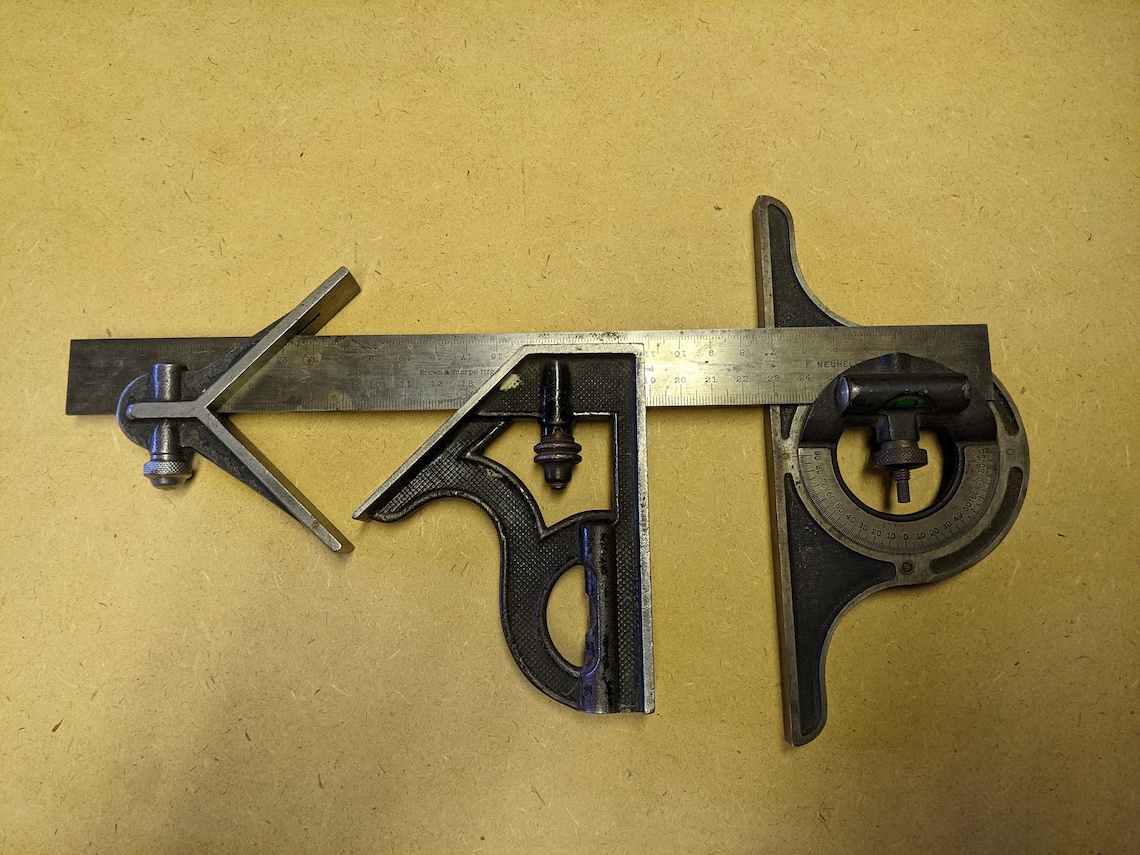 Antique Brown & Sharpe Combination Square Set RARE Metric 30 Cm - Etsy