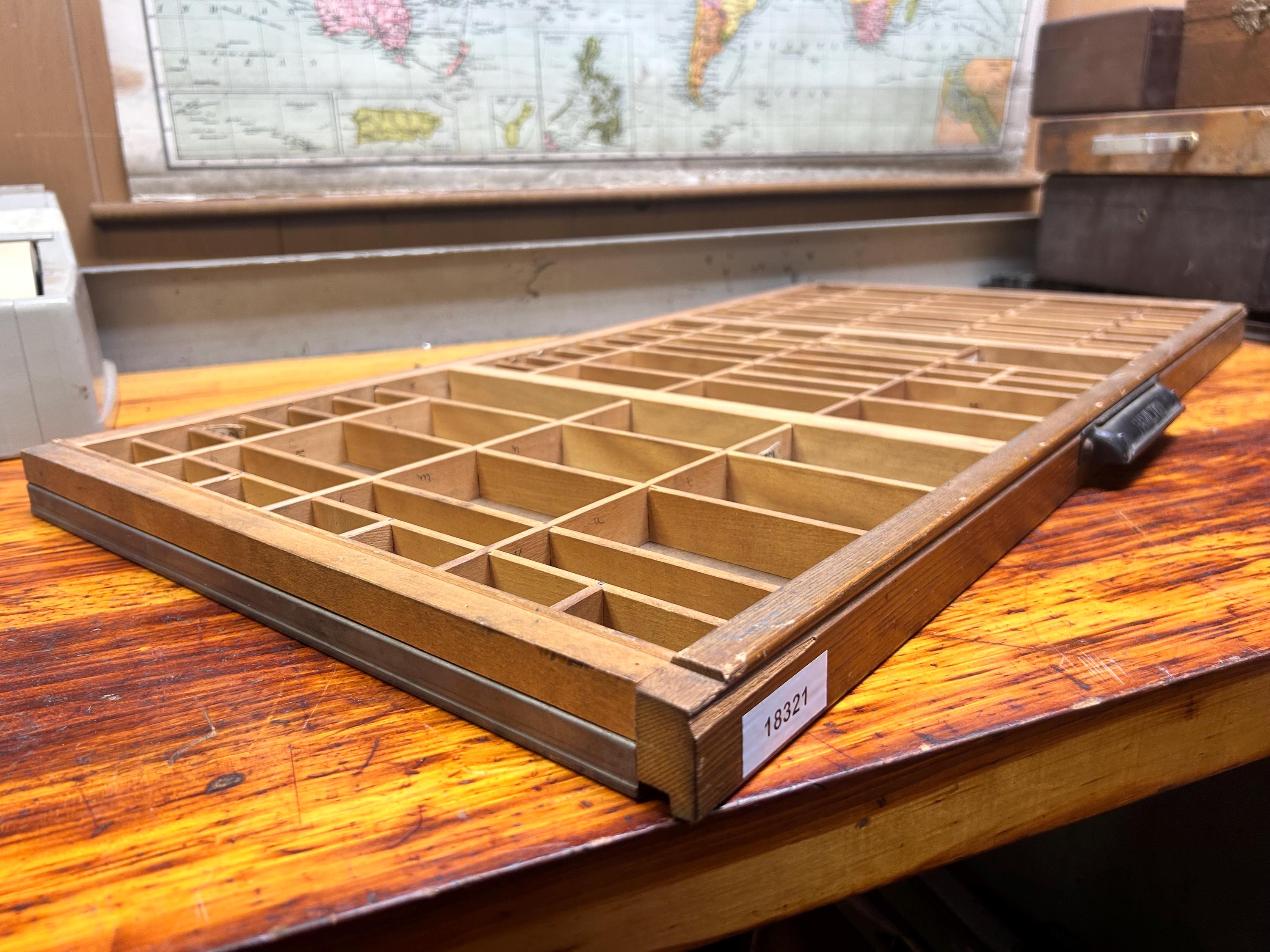 Hamilton Letterpress California Job Type Case Printers Drawer